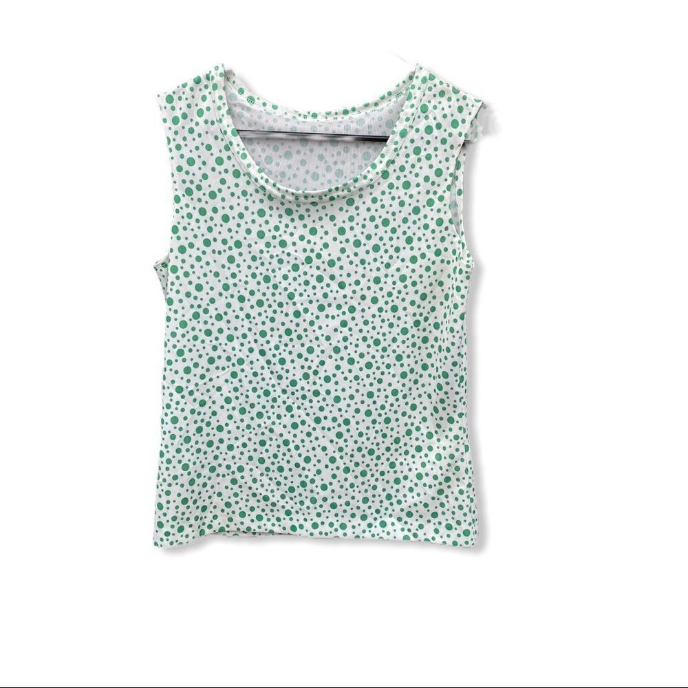 Vintage Sleeveless Polyester Polka Dot Top - Picture 6 of 6